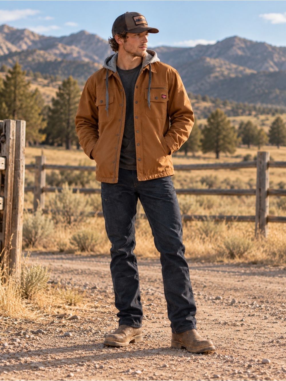 NWOT Wrangler Workwear Hooded Canvas Jacket Size Small